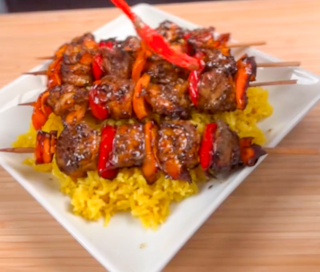 Air Fryer Jerk Chicken Skewers