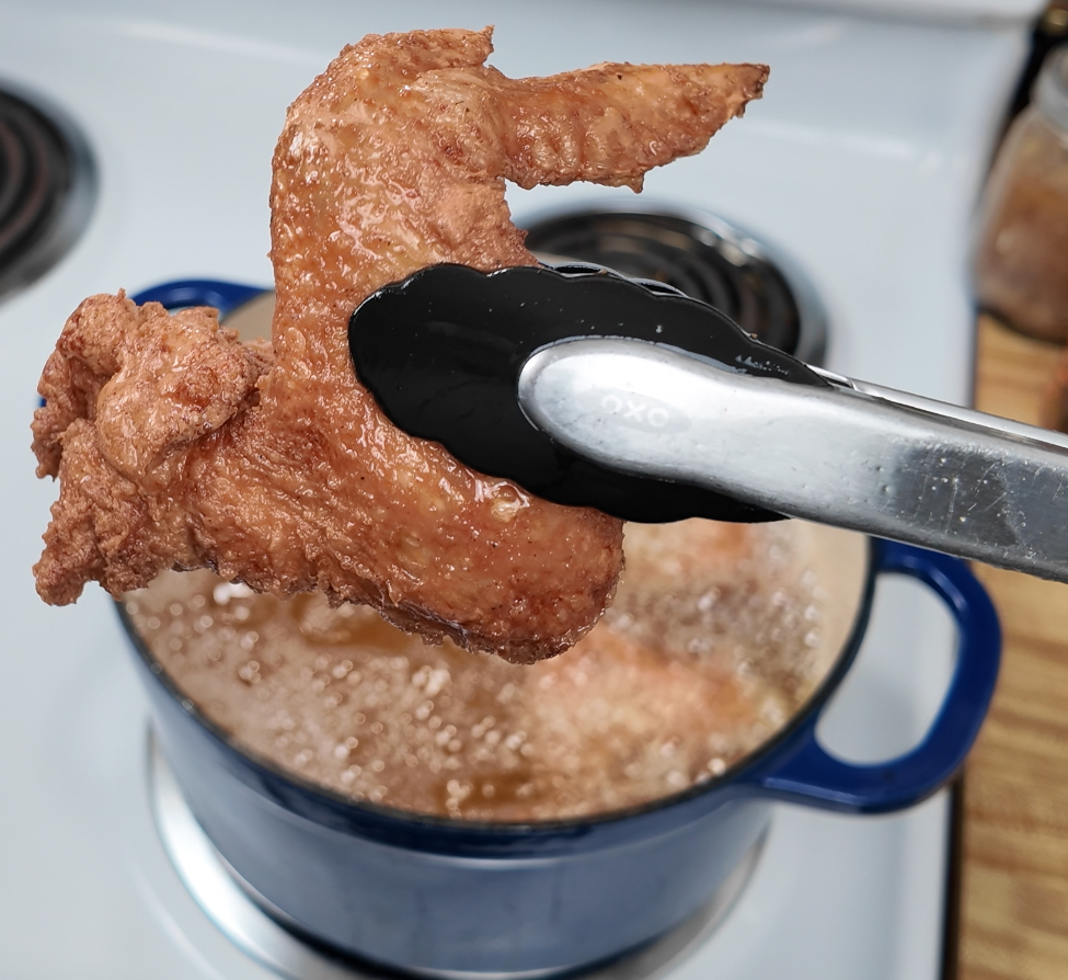 crispy fried chicken straight out of the oil